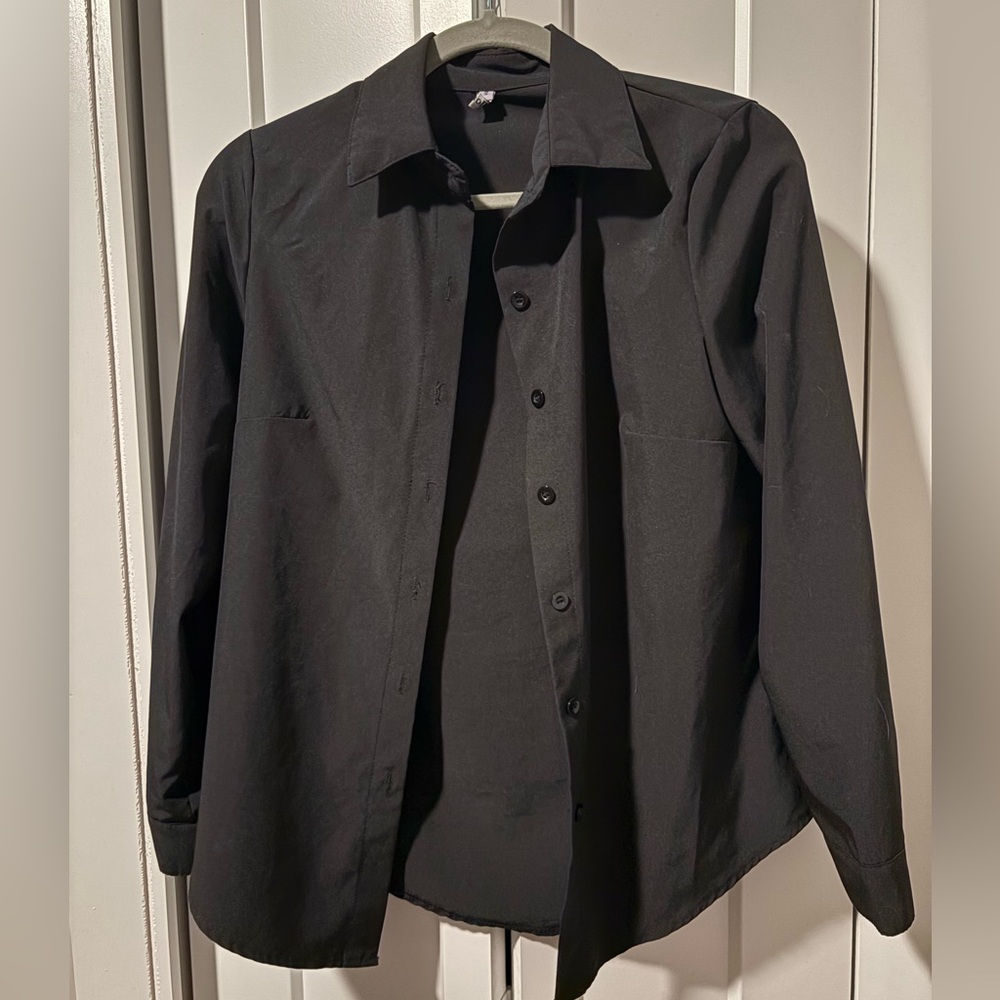 Women’s Black Button Up Dress Shirt